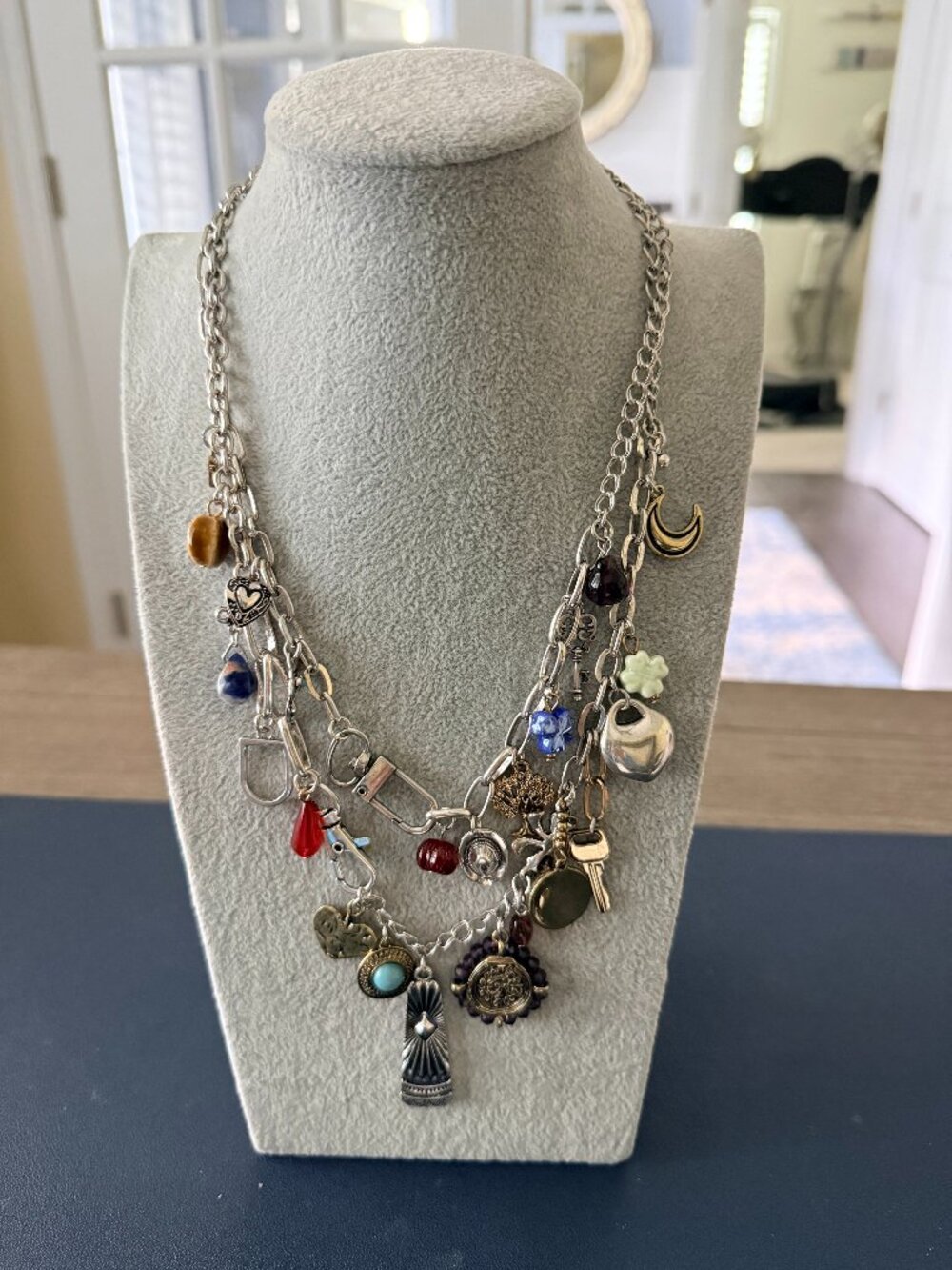 Brand New Maxamillion Charm Necklace - World Traveler - Silver - NWT